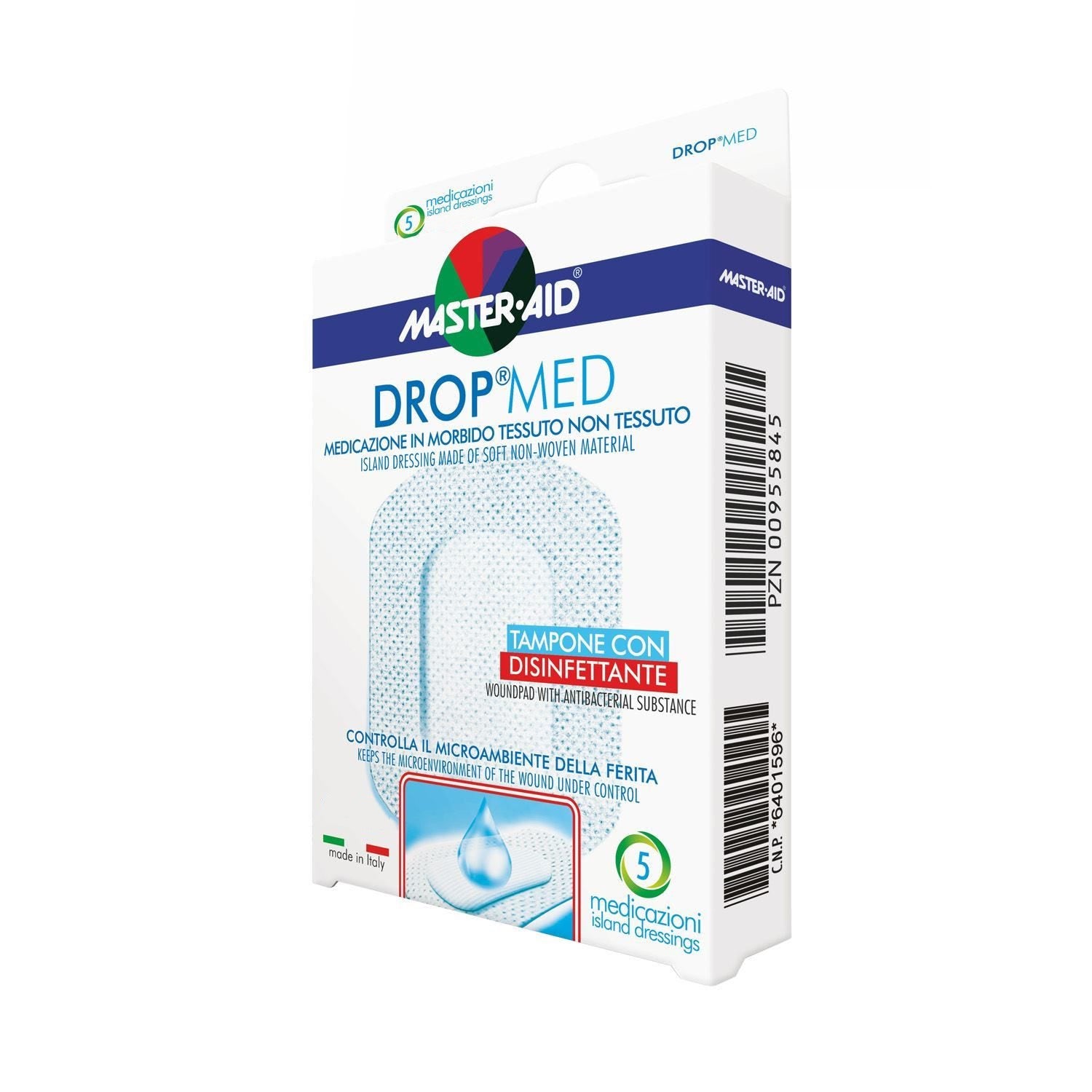 Master Aid Drop Med 10x10cm 5 Piezas-1