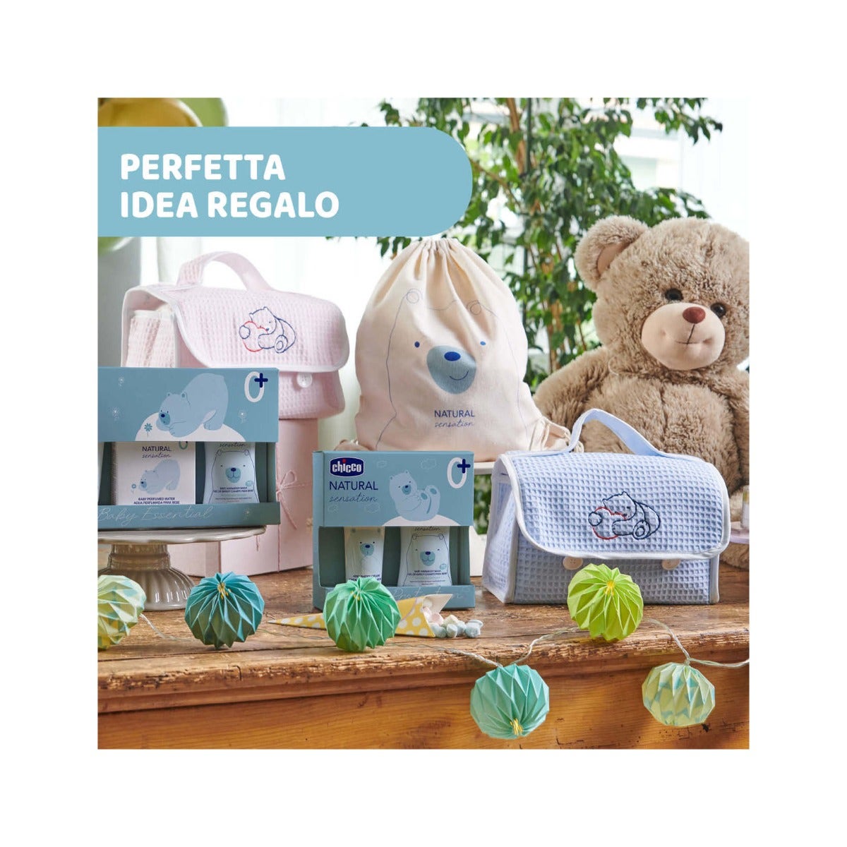Chicco Natural Sensation Set Detergente Corpo&Capelli 200ml + Crema Corpo 150ml + Acqua Profumata 100ml