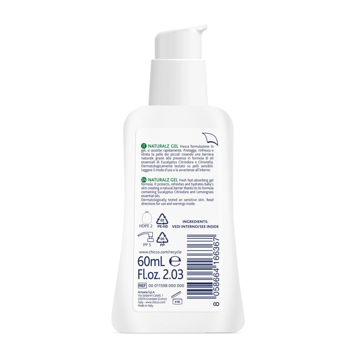 Chicco Gel Naturalz Antimosquitos Protector y Refrescante 60 ml 2 años+