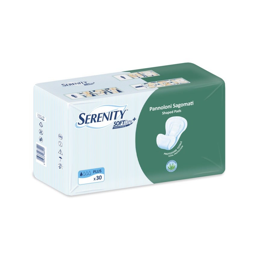 Pañales para incontinencia contorneados Serenity Softdry + Aloe Plus 30 piezas-1