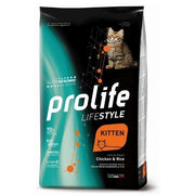 Prolife Lifestyle Pollo fresco deshuesado y arroz. Pienso seco para gatitos. Saco de 400 g
