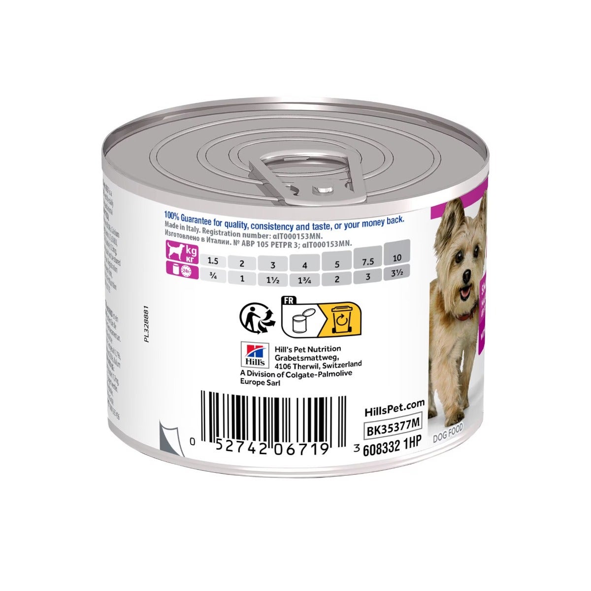 Hill's Science Plan Small&Mini Mature Adult Comida para perros con ternera, lata de 200 g