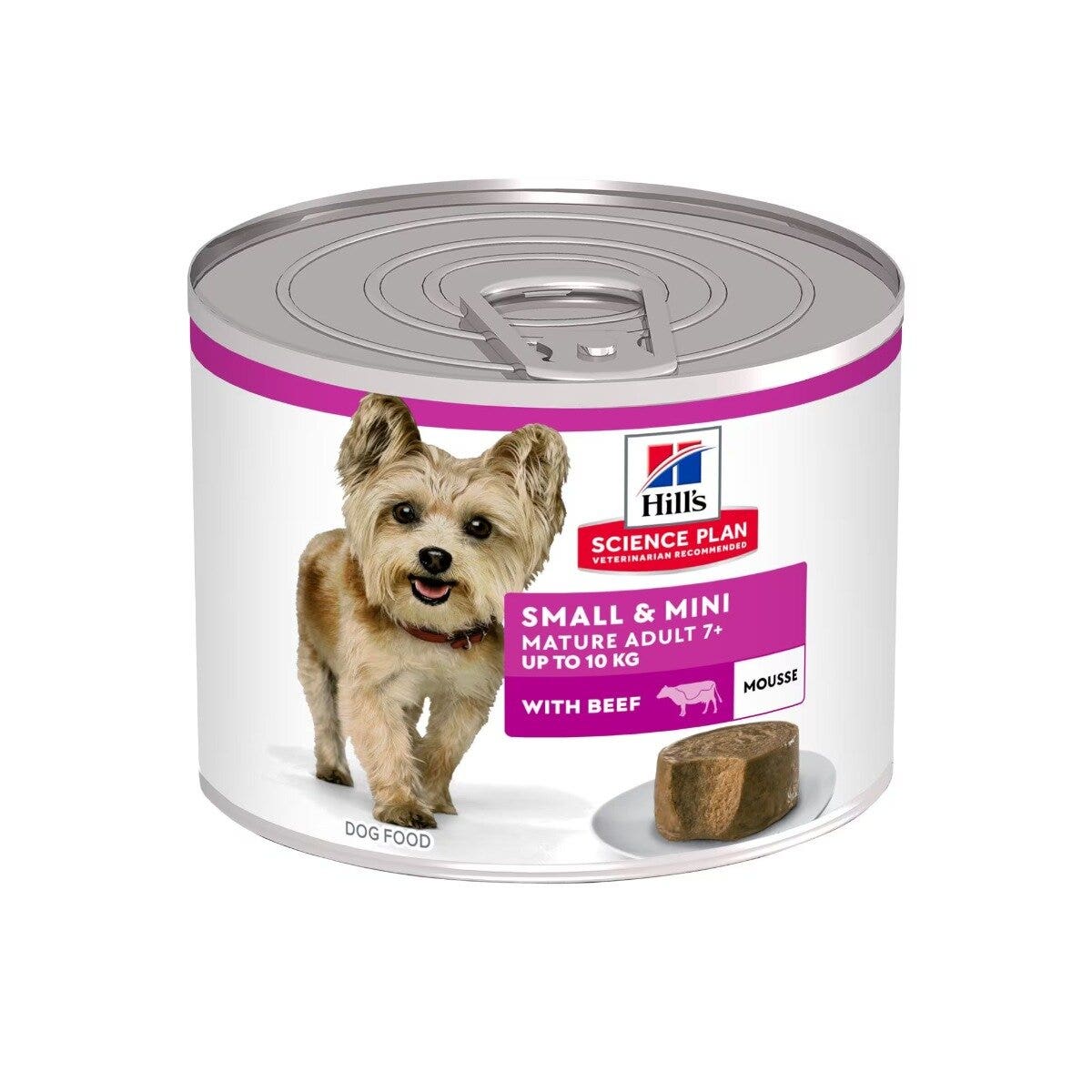 Hill's Science Plan Small&Mini Mature Adult Comida para perros con ternera, lata de 200 g