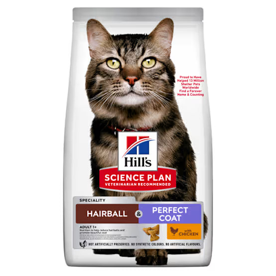 Hill's Science Plan Adult Hairball Indoor Comida para gatos con pollo 1,5 kg