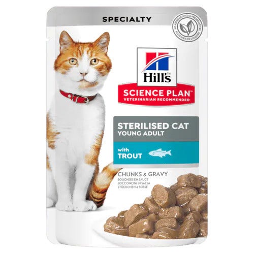 Hill's Science Plan Comida para gatos con trucha, sobre de 85 g