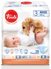 Trudi Baby Care Pañales para bebés Midi 4/9 kg, 20 unidades