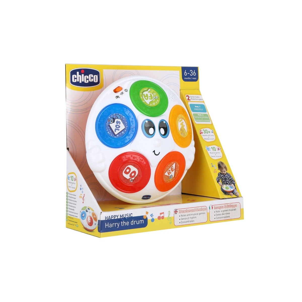 Chicco Gioco Donatello Il Tamburello Happy Music 6-36 Mesi