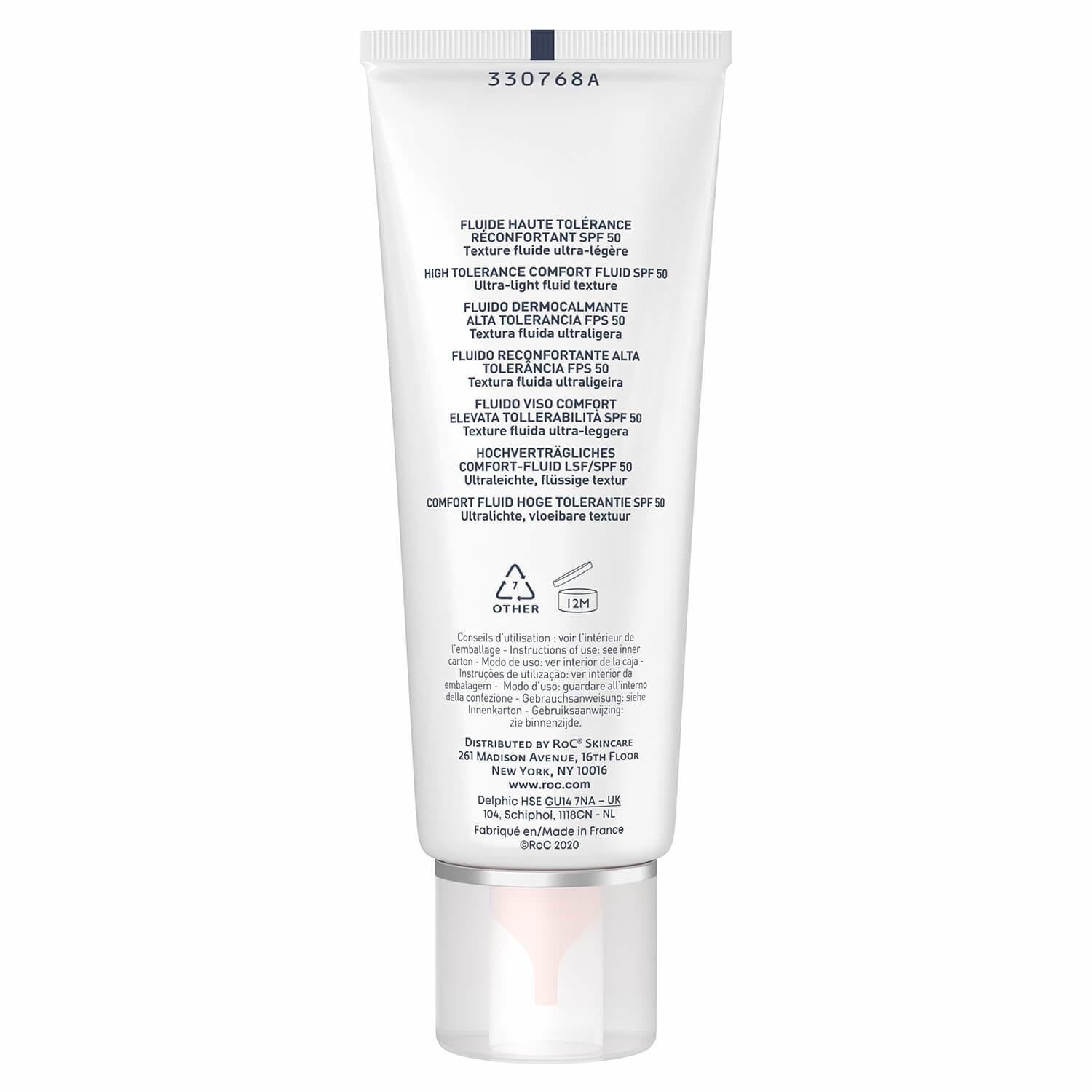 Roc Fluido Solar Facial de Alta Tolerancia SPF50 50 ml
