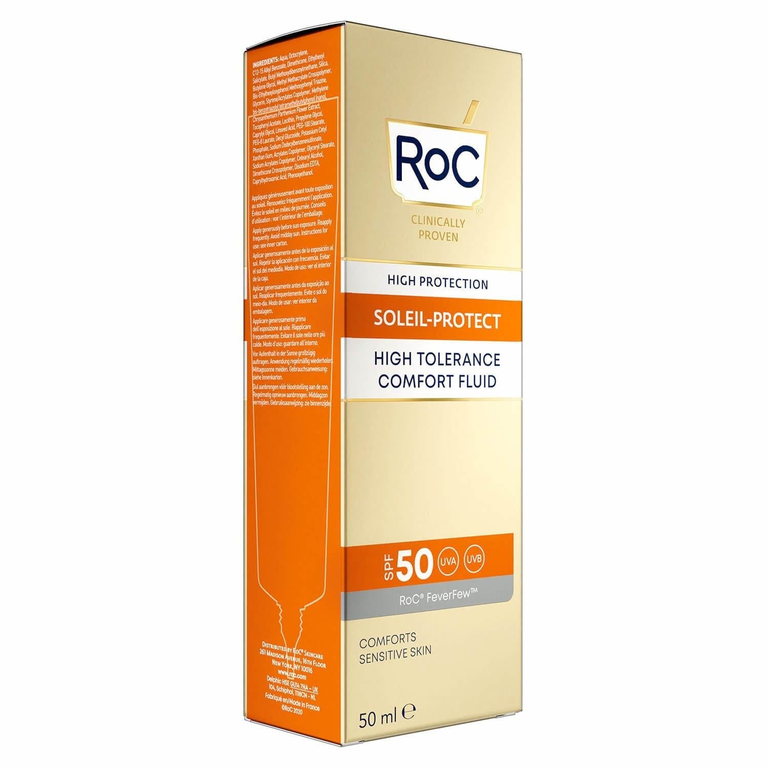 Roc Fluido Solar Facial de Alta Tolerancia SPF50 50 ml
