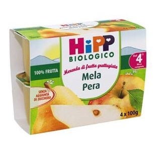 Hipp Bio Fruta Rallada Manzana Pera 4m + 4x100g-1