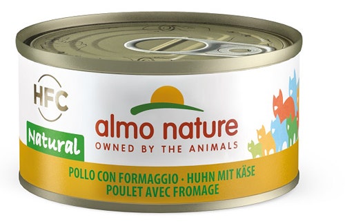 Almo Nature HFC Natural Pollo y Queso Comida Húmeda para Gatos Adultos Lata 70g-1