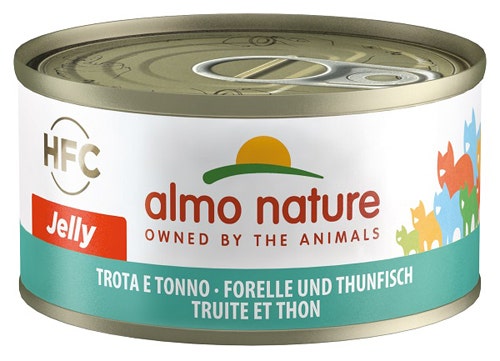 Almo Nature HFC Jelly Trucha y Atún Comida Húmeda para Gatos Adultos Lata 70g-1