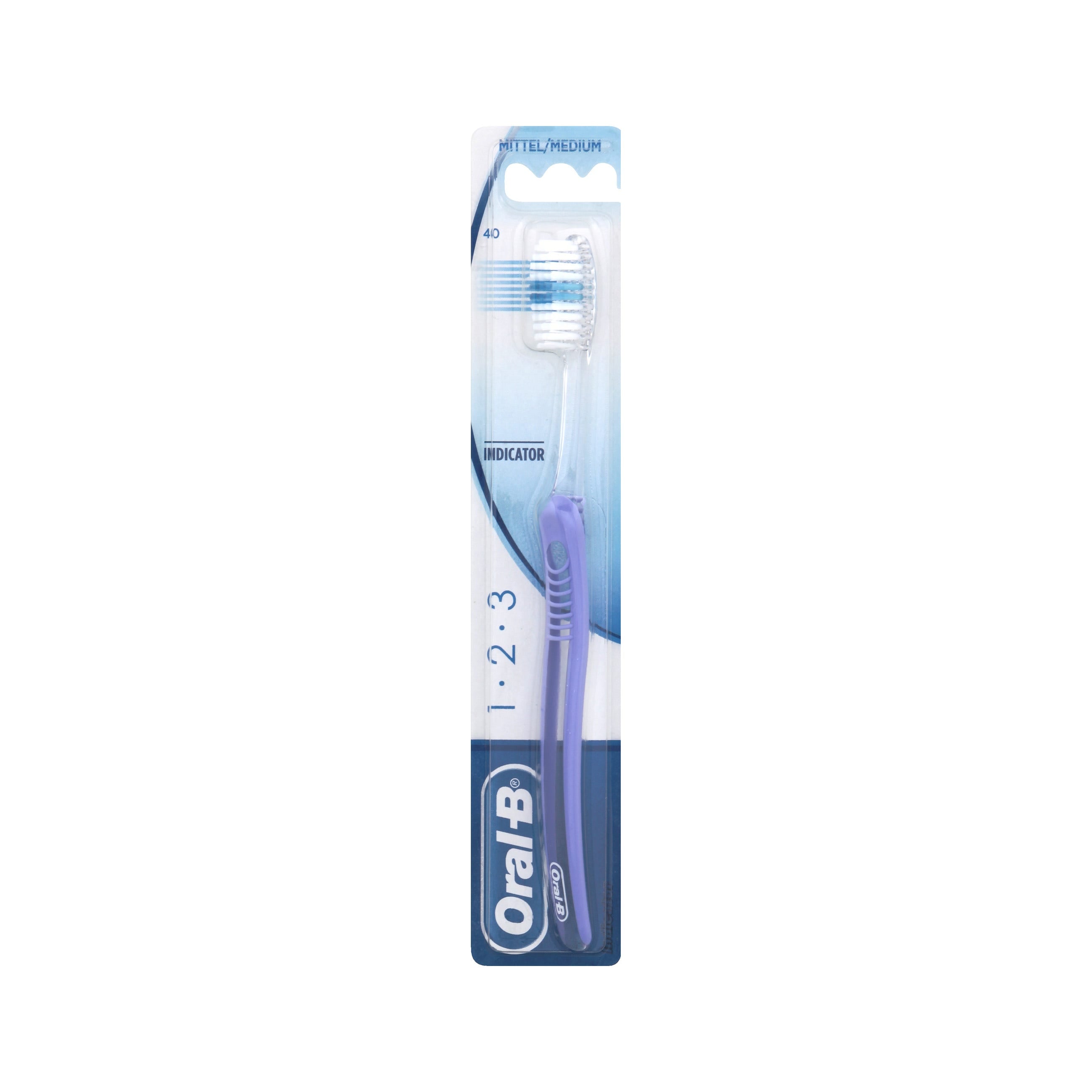 Cepillo Dental Manual Mediano Oral-B 1 2 3 Indicador Tamaño 35-3