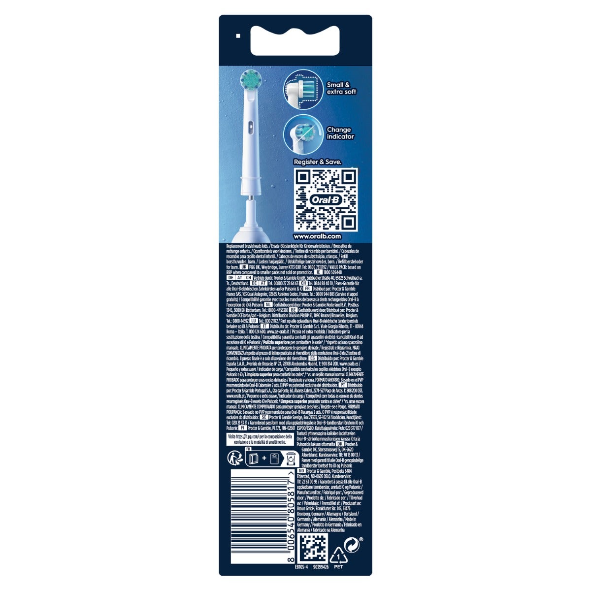 Oral-B Testine Di Ricambio Pro Kids Con Disney Cars o Principesse 4 Pezzi
