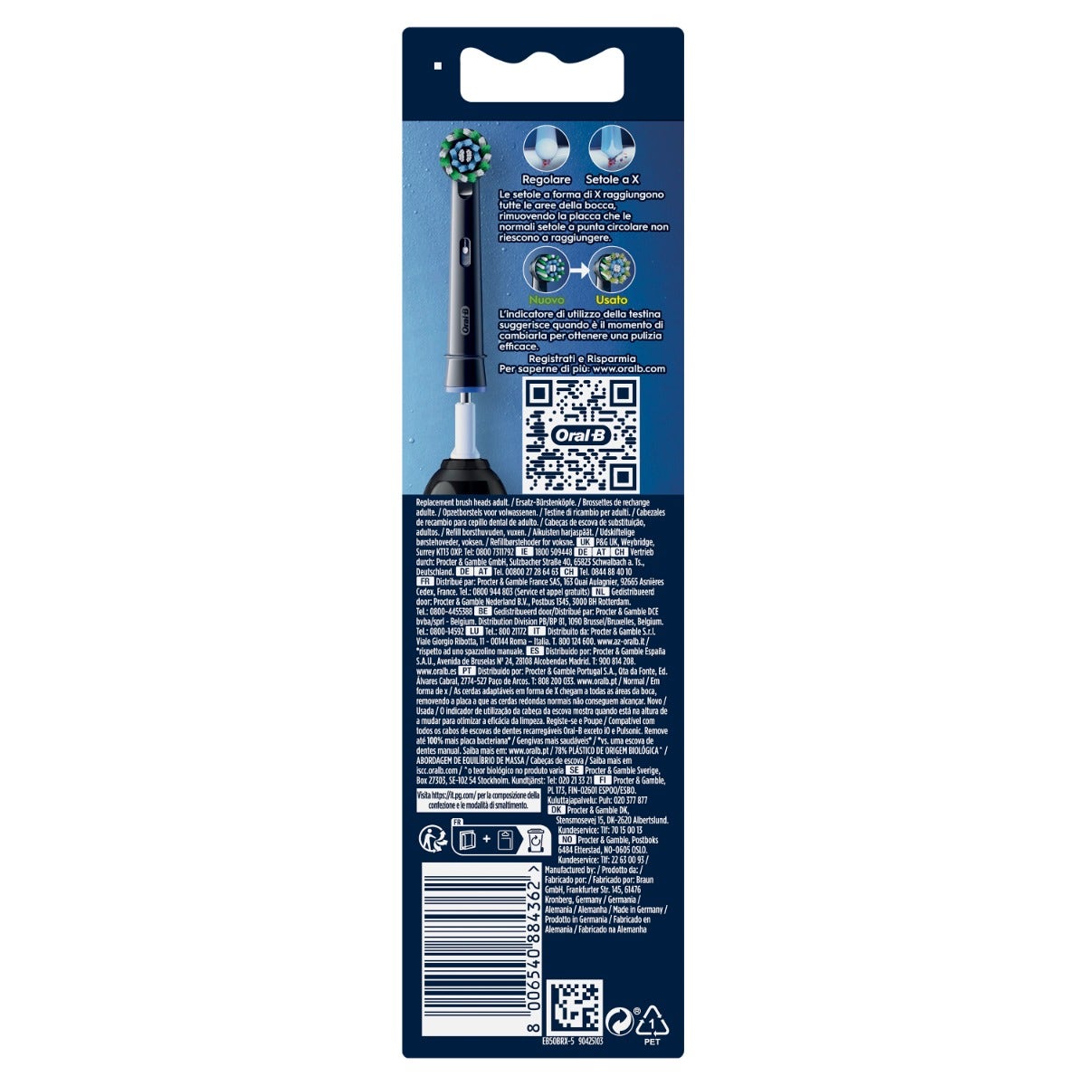 Oral-B Testine Di Ricambio Pro Cross Action Black 5 Pezzi
