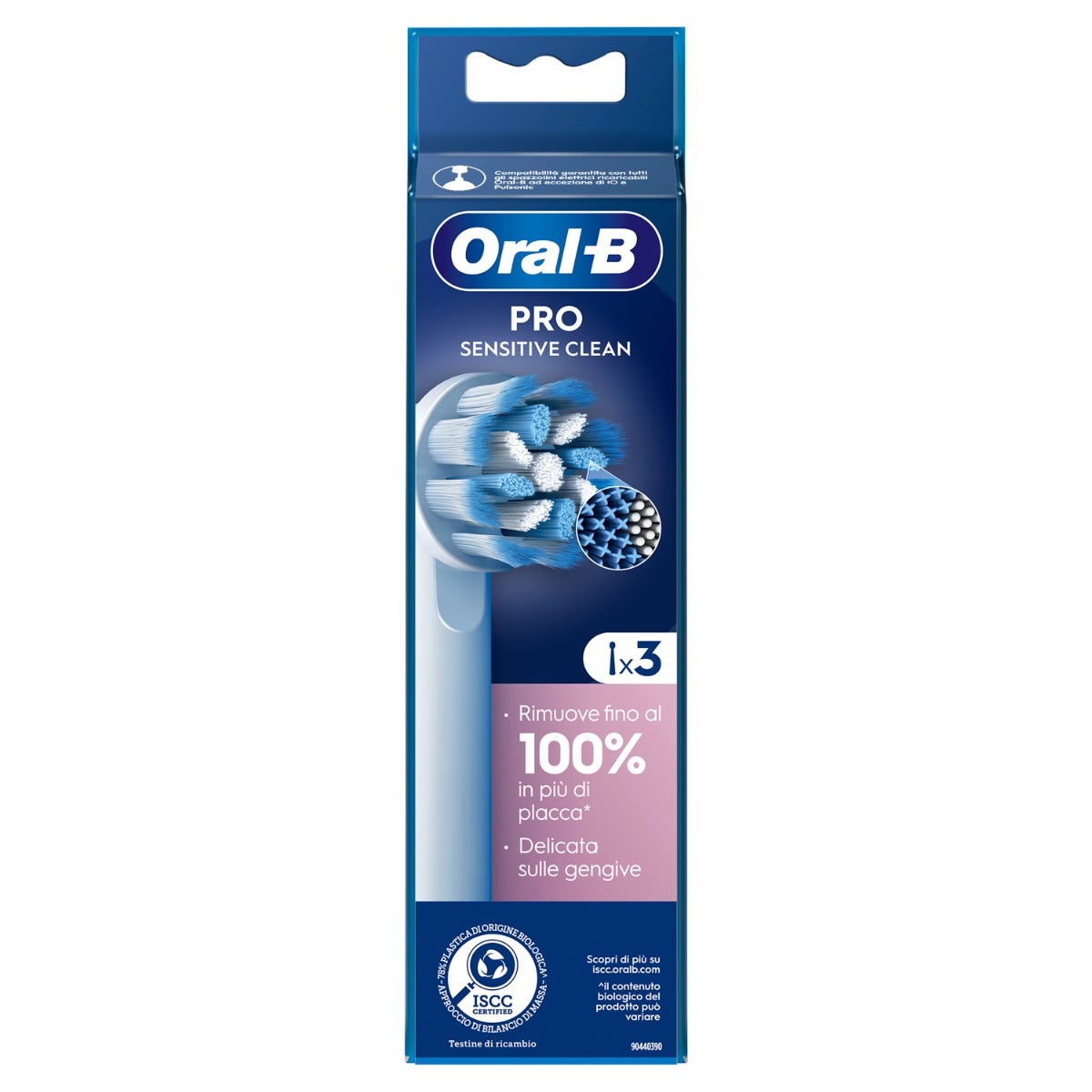 Oral-B Power Refill EB60-3 Sensitive Clean 3 Testine Di Ricambio