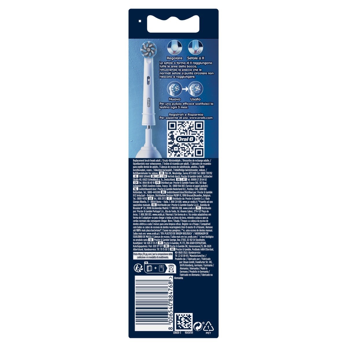 Oral-B Power Refill EB60-3 Sensitive Clean 3 Testine Di Ricambio
