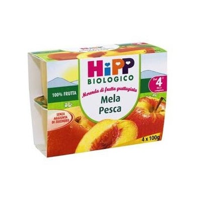 Hipp Bio Fruta Rallada Manzana Melocotón 4x100g 4 Meses +-2