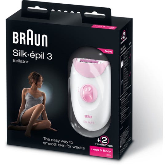 Depiladora Braun Silk-Epil 3 SE3270 Piernas y cuerpo Blanco Rosa-2