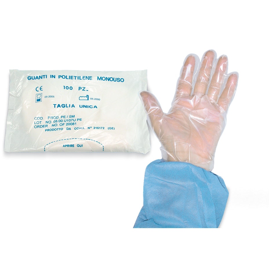 Guante Plástico Desechable Seguridad PEH EMB Bolsa 100 Piezas-3