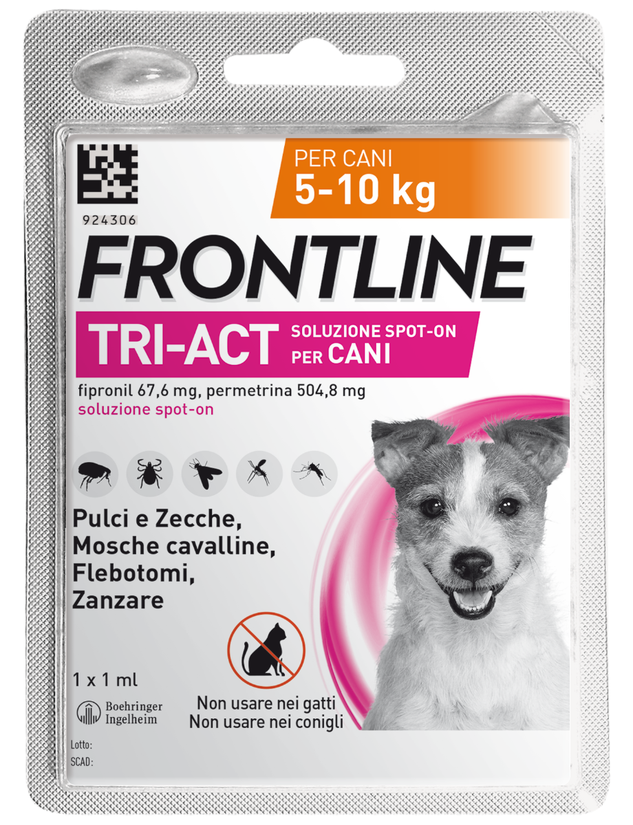 Frontline Tri-Act Spot-On Cani 5-10Kg 1x0,5ml-2
