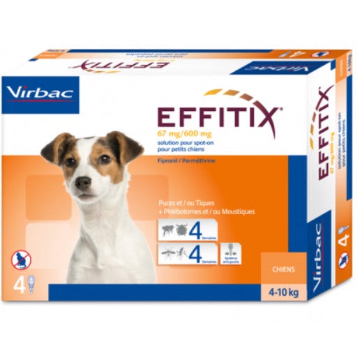 Effitix Spot-On Soluzione 4 Pipette 1,10ml 67mg+600mg Cani Da 4 a 10kg-1