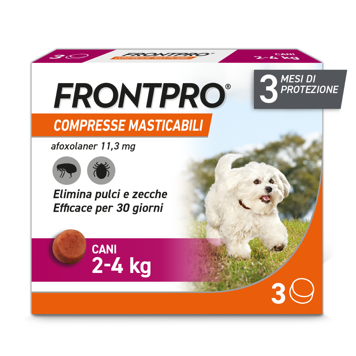 Frontpro Contro Pulci E Zecche 3 Compresse Masticabili Per Cani 2-4 Kg 11,3 Mg-2