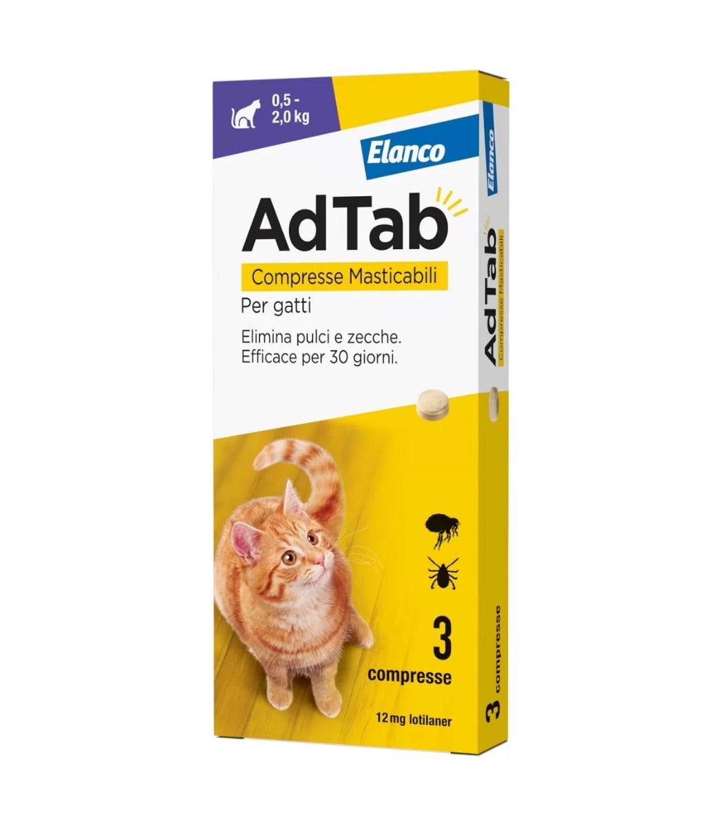 Adtab Per Gatti Da 0,5 A 2kg 3 Compresse Masticabili 12mg-1