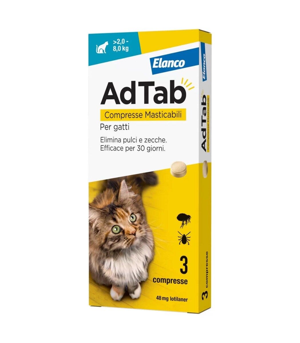 Adtab Per Gatti Da 2 A 8kg 3 Compresse Masticabili 48mg -2