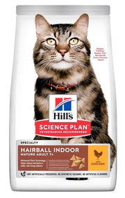 Hill's Science Plan Hairball Indoor Mature 7+ Años Croquetas De Pollo Para Gatos Bolsa 1,5kg-1