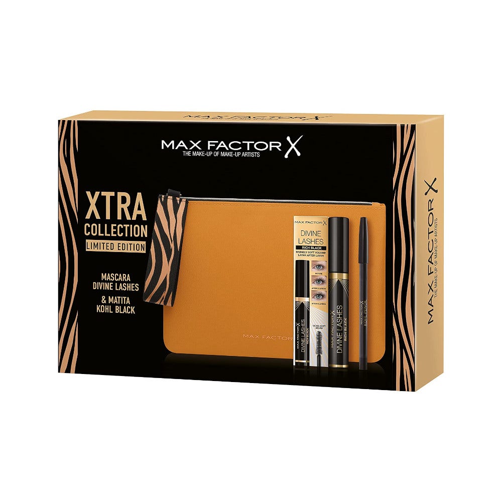Max Factor Kit Pochette Jungle Trend + Mascara 8ml + Matita Occhi Kohl Kajal 1,2g