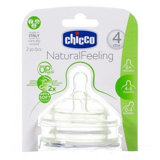 Chicco Tetina Natural Feeling 4m + Flujo Regulable 2 Piezas-1