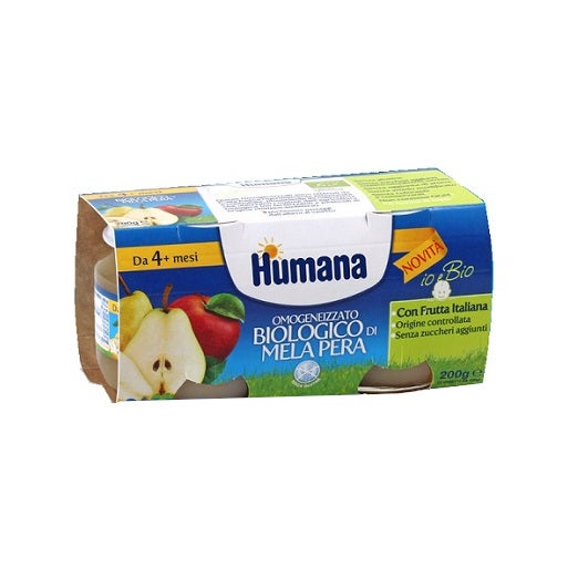 Humana Manzana Pera Homogeneizada Bio 2x100g 4Mesi+-2