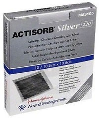 Actisorb Silver 220 Medicazione In Carbone Attivo con Argento 10,5 cm x 10,5 cm10,5x10,5cm 3 Pezzi-1