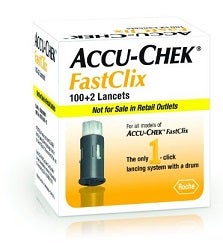 Dispositivo de punción con 2 lancetas Accu-Check Fastclix 100-1