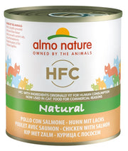 Almo Nature HFC Natural Pollo con Salmón Comida Húmeda para Gatos Adultos Lata 280g-1