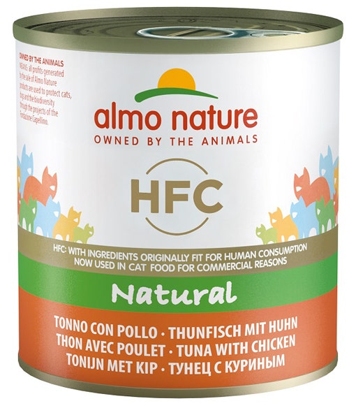 Almo Nature HFC Comida Húmeda Natural Atún Con Pollo Para Gatos Adultos 280g-1