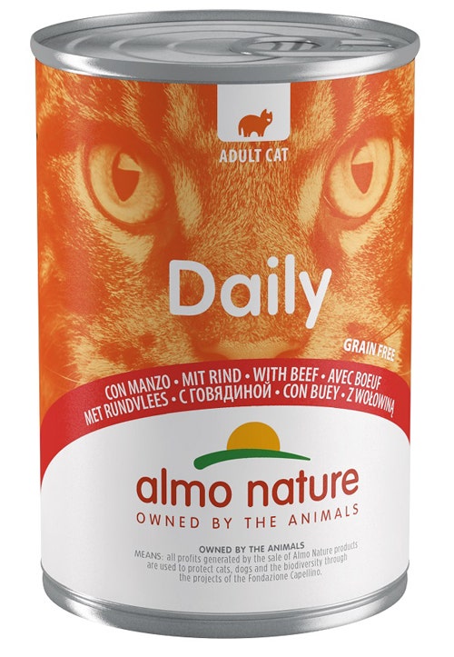 Almo Nature Daily Menu Comida Húmeda Con Carne Para Gatos Adultos Lata 400g-1