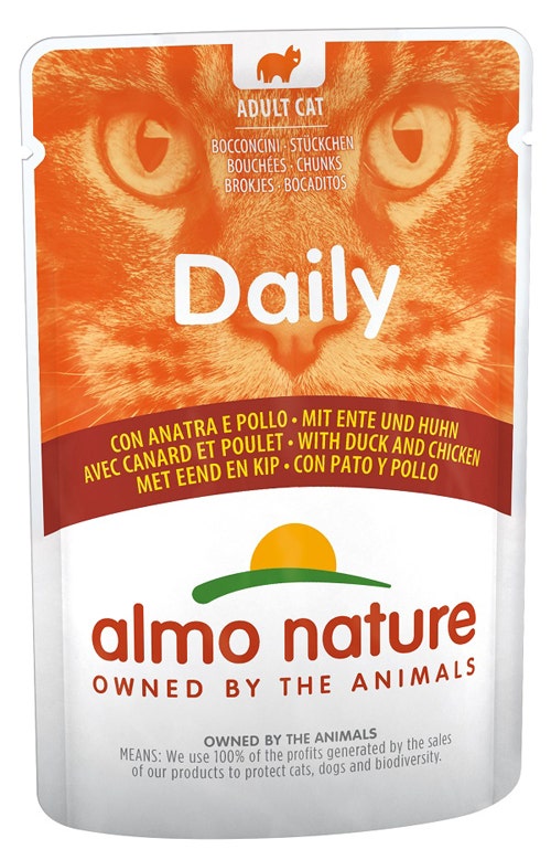 Almo Nature Menú Diario Comida Húmeda Pollo Y Pato Gatos Adultos Sobre 70g-1