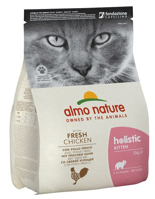 Almo Nature Holistic Kitten Pienso Seco Fresco para Gatitos Pollo y Arroz Bolsa 2kg-1