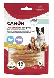 Camon Rollitos De Piel De Vacuno Con Pollo Para Perros 17cm 140g 3 Piezas-1