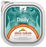 Almo Nature Menú Diario Comida Húmeda Ternera y Zanahoria para Perros Adultos Bandeja 300g-1