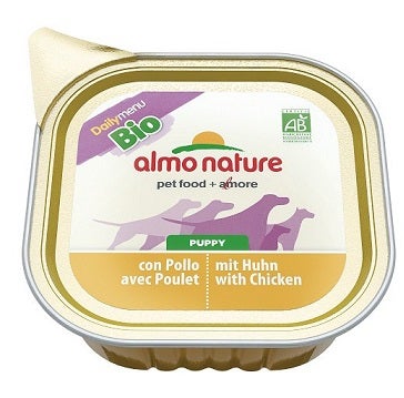 Almo Nature Menú Diario Comida Húmeda Ecológica Pollo Y Leche Cachorros 300g Tarrina-1