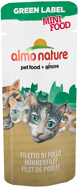 Almo Nature Green Label Mini Comida Húmeda Filete De Pollo Para Gatos Adultos Sobre 3g-1