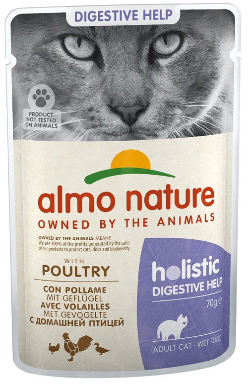 Almo Nature Holistic Digestive Help Aves Alimento Húmedo para Gatos Adultos Sobre 70g-1