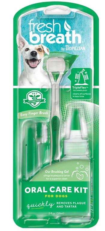 Tropiclean Fresh Breath Kit de cuidado bucal mediano y grande-1