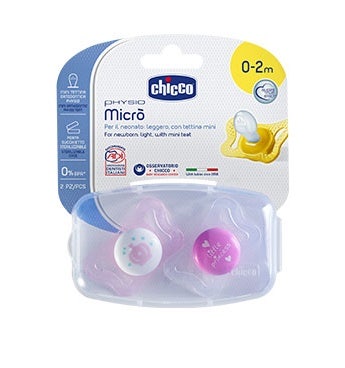 Chicco Physio Micro Chupete Niña 0-2M 2 Piezas-1