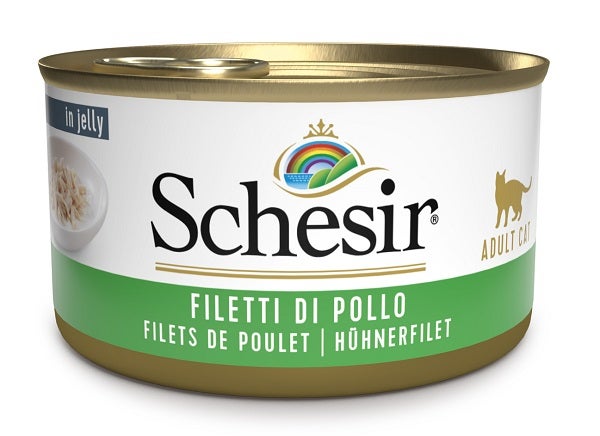 Schesir Filetes de Pollo Comida Húmeda para Gatos Adultos Lata 85g-1