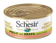 Schesir Pollo con Dorada Comida Húmeda para Gatos Adultos Lata 70g-1
