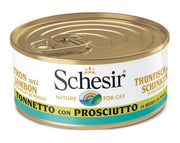 Schesir Atún con Jamón en Caldo de Pescado Comida Húmeda para Gatos Adultos Lata 70g-1